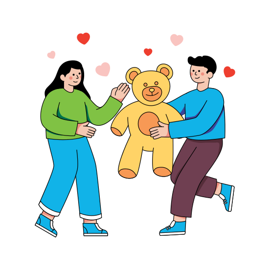 Giving Teddy Bear, Stuffed Toy, Plaything, Childhood Accessory, Childhood Memory , illustration