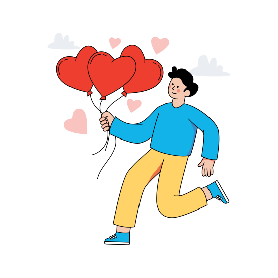 Heart Balloons, Gasbags, Helium Balloons, Party Decor, Decor Accessory, illustration