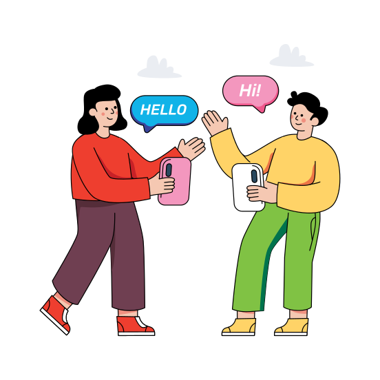 Make New Friendship, Online Chatting, Message, Text, Conversation , illustration