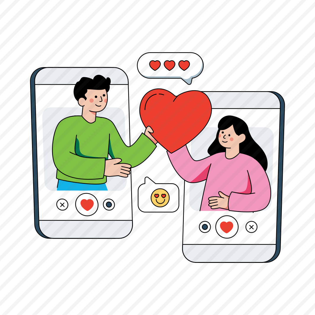 Online Love, Online Dating, Online Couple, Facechat, Romantic Video Call, preview