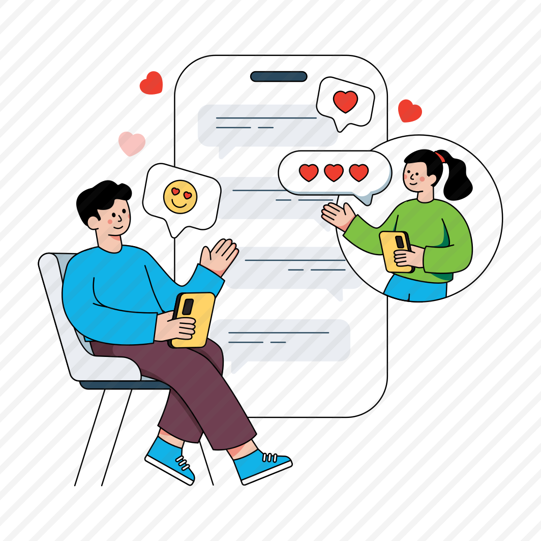 Online Love, Online Dating, Online Couple, Online Romance, Mobile Love, preview