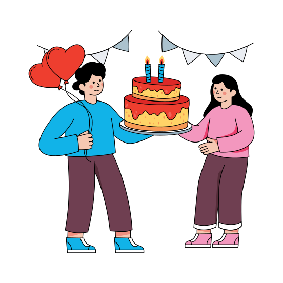 Wedding Cake, Celebrating Anniversary, Sweets, Dessert, Chocolate Cake, illustration