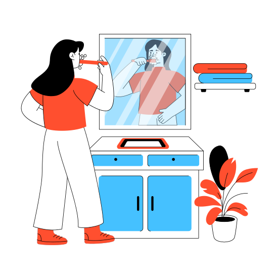 Brushing Teeth, Teeth Cleaning, Hygiene, Morning Activity, Dentistry illustration