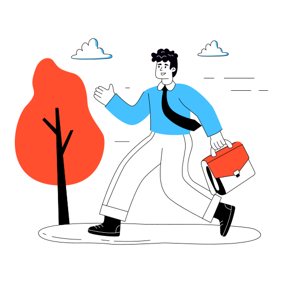 Businessman, Business Person, Late Employee, Man In Hurry, Office Worker illustration
