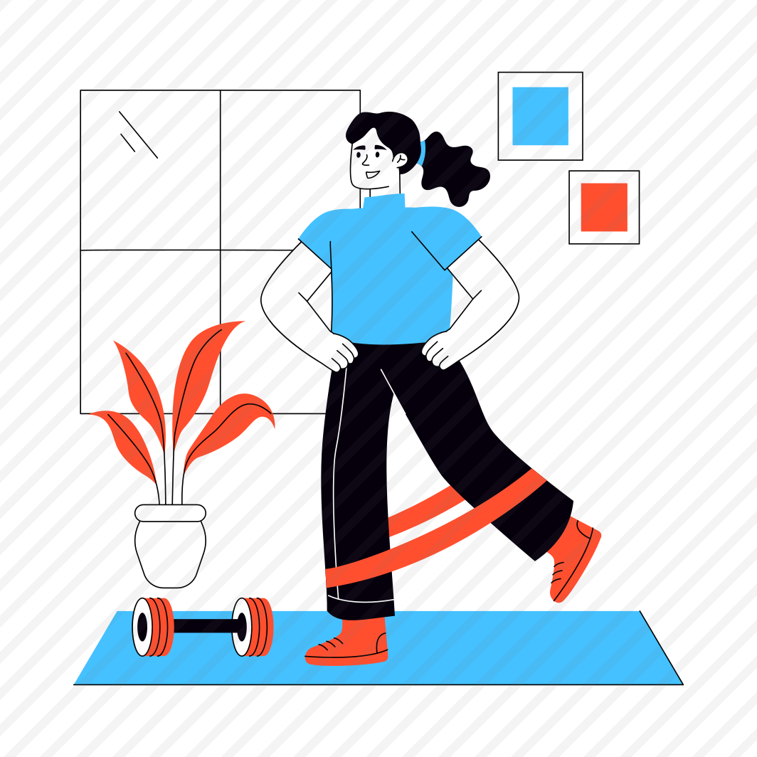 Female Doing Exercise, Workout, Fitness, Exercise Band, Physical Activity preview