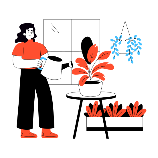 Leisure Activity, Water Sprinkler, Watering Can, Watering Plant, Gardening, illustration