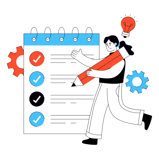 List Management, List Setting, Checklist, Todo List, Worksheet illustration