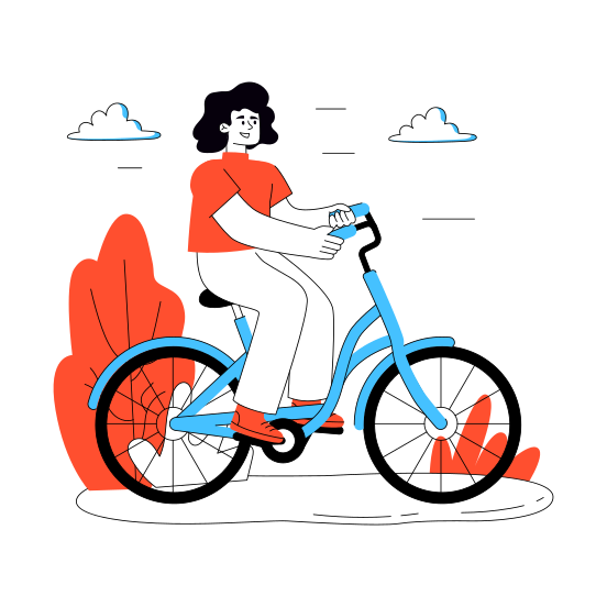 Riding Bicycle, Bicycle, Pedal Driven, Ride, Travel, illustration