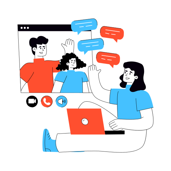 Video Chatting, Communication, Conversation, Discussion, Facechat illustration