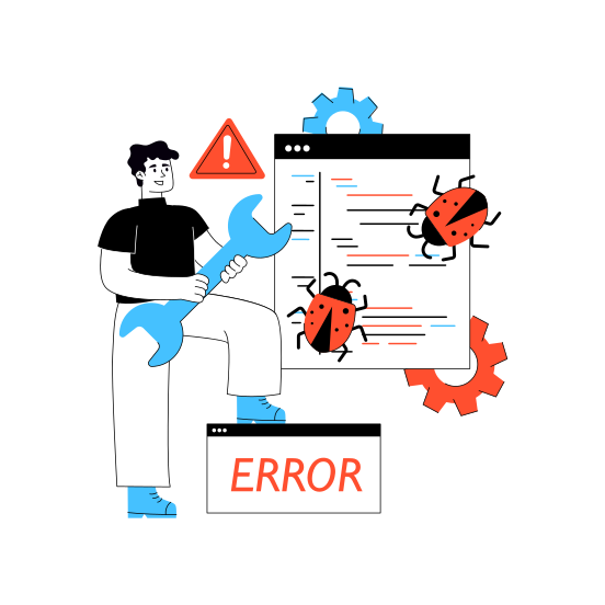 Infected Website, Web Bug, Web Virus, Infected Webpage, Infected Web illustration
