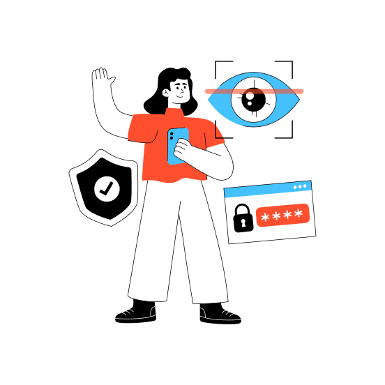 Iris Recognition, Eye Tracking, Focus Eye, Eye Recognition, Eye Scan, illustration