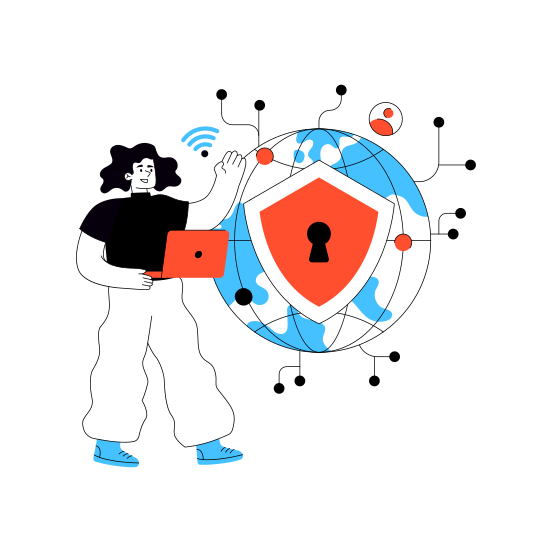 Network Security, Network Protection, Network Safety, Secure Network, Encrypted Network illustration