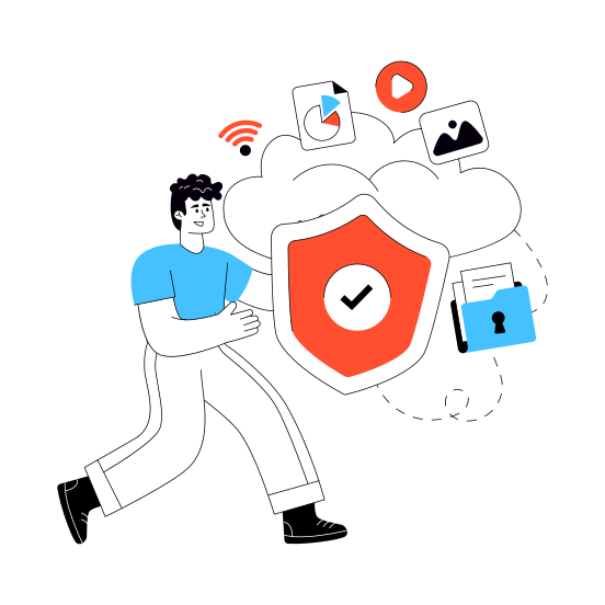 Secure Data, Data Security, Data Protection, Data Safety, Encrypted Data, illustration