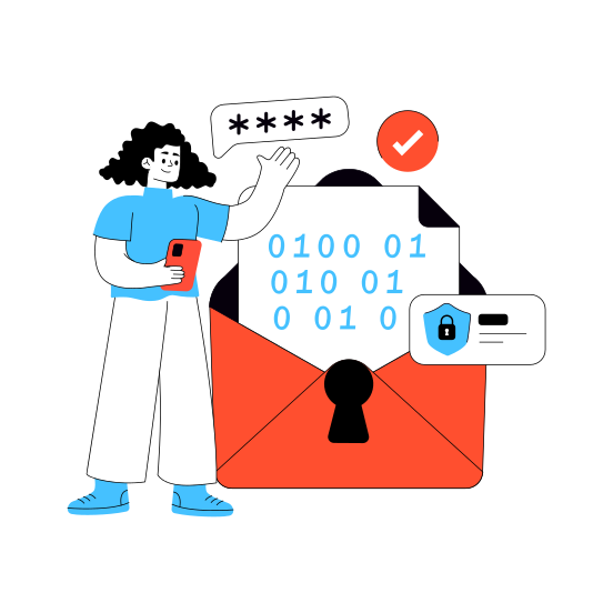 Secure Mail, Mail Security, Mail Protection, Mail Safety, Encrypted Mail illustration