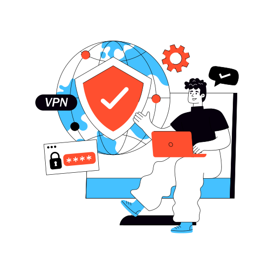Secure Network, Network Security, Network Protection, Network Safety, Encrypted Network illustration