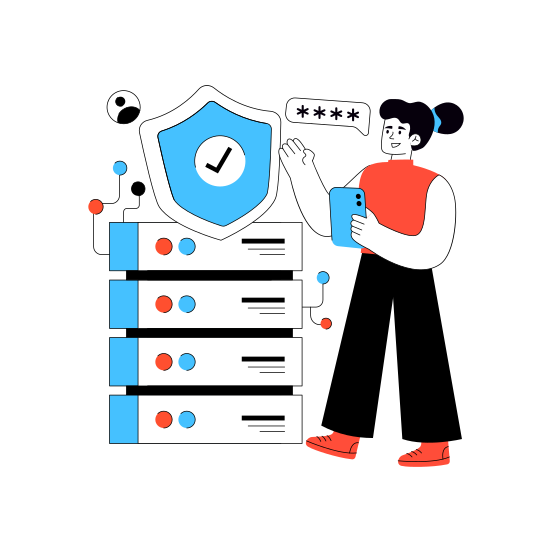 Server Security, Dataserver, Database, Db, Sql illustration