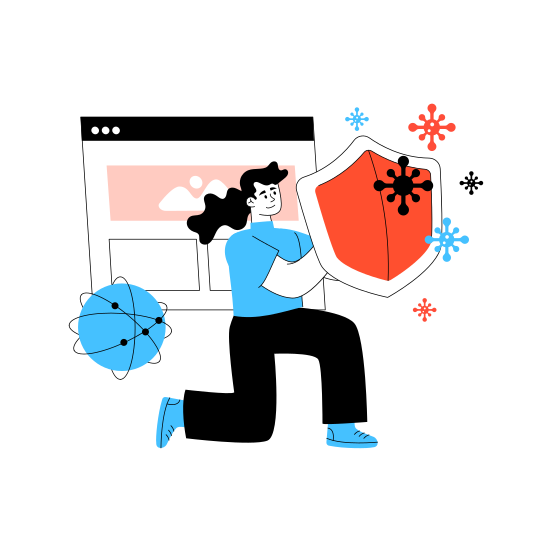 Virus Security, Virus Protection, Virus Safety, Secure Virus, Network Security illustration
