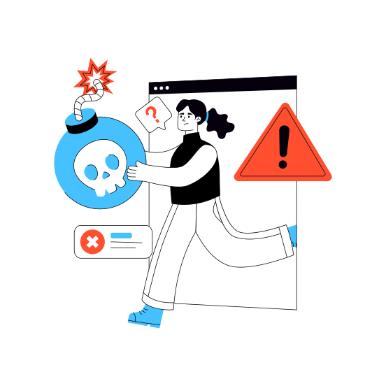 Web Error, Web Alert, Web Warning, Web Caution, Website Error illustration