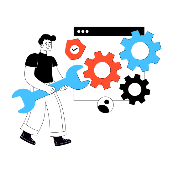 Web Setting, Web Configuration, Web Development, Web Management, Website Development illustration