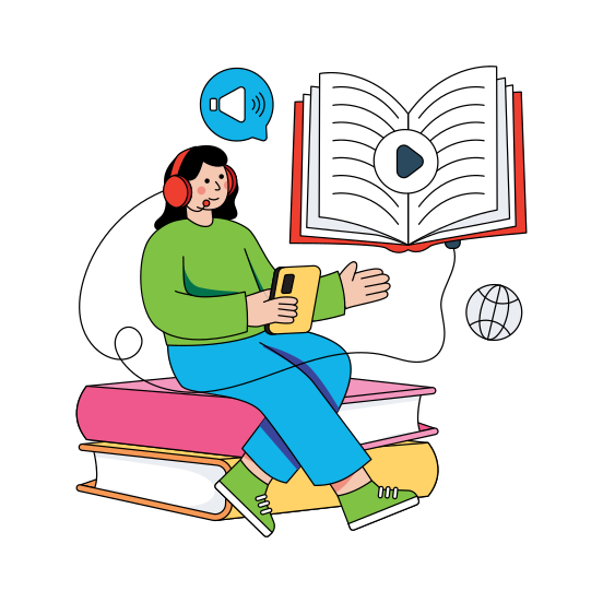 Audiobook, Audio Education, Audio Learning, Audio Course, Audio Study , illustration