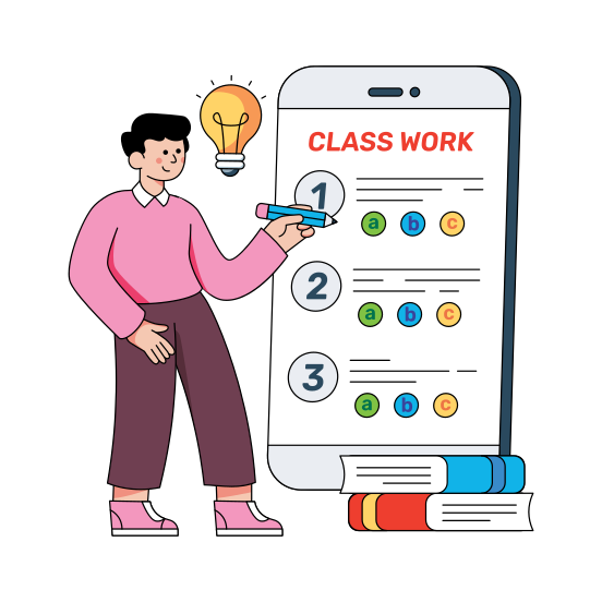 Class Work, Class Task, Online Class Exercise, Class Chore, Class Assignment , illustration