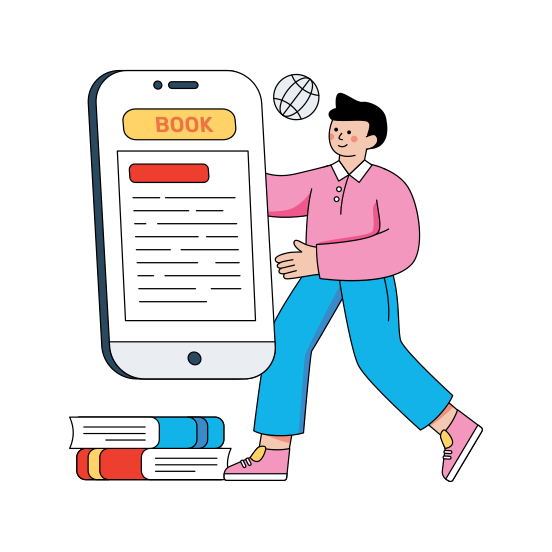 Online Book Application, Ebook, Digital Book, Booklet, Mobile Book, illustration
