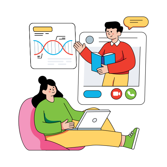 Online Class, Online Student, Online Tutor, Virtual Class, Online Lecture , illustration
