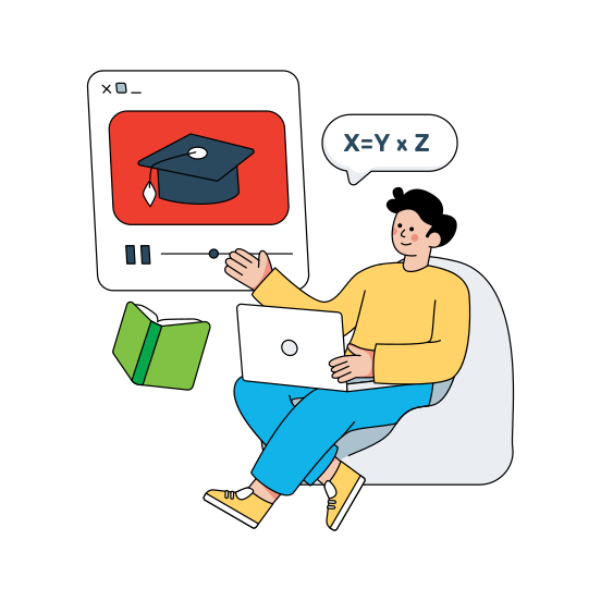 Online Education, Distance Education, Distance Learning, Online Learning, Elearning, illustration