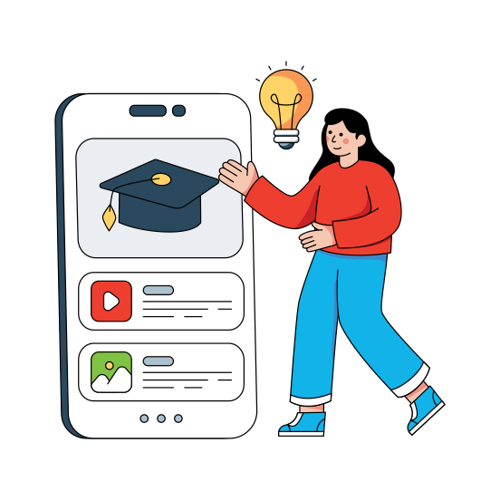 Online Education, Distance Education, Learning App, Online Learning, Elearning, illustration