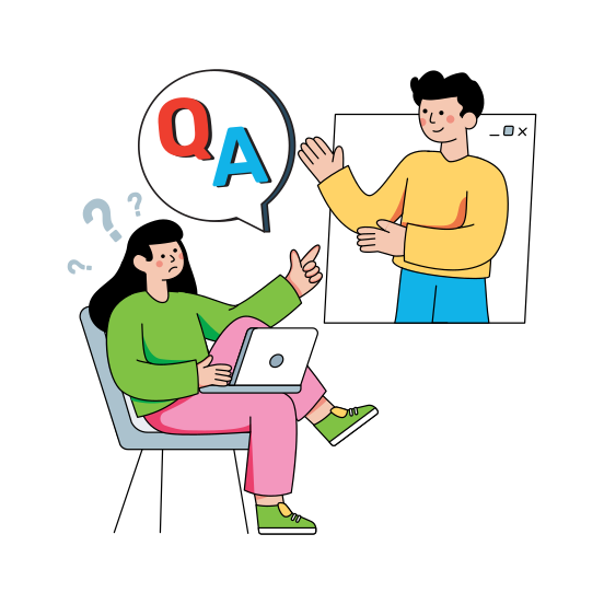 Online Question Answer, Qa, Online Chatting, Online Communication, Online Conversation, illustration