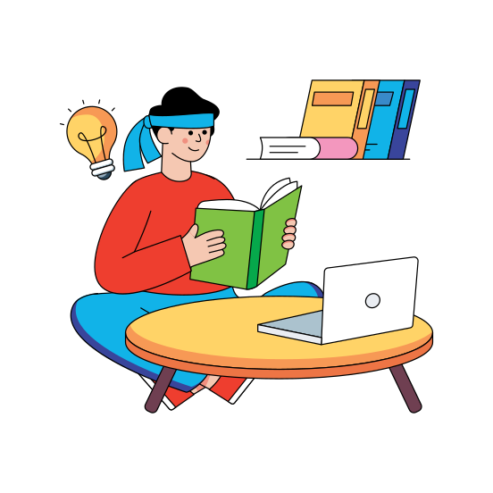 Self Study From Home, Student, Pupil, Learner, Study, illustration