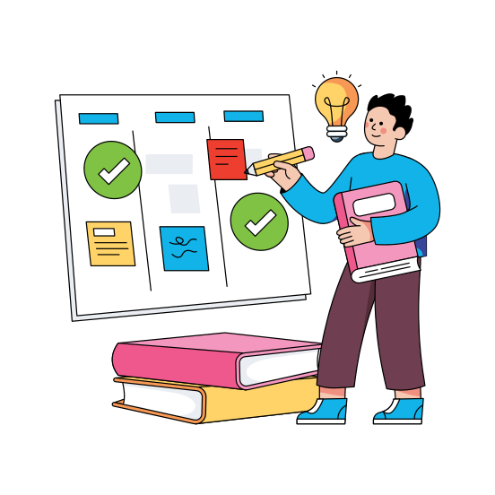 Study Schedule, Study Plan, Task Board, Learning Schedule, Learning Plan , illustration