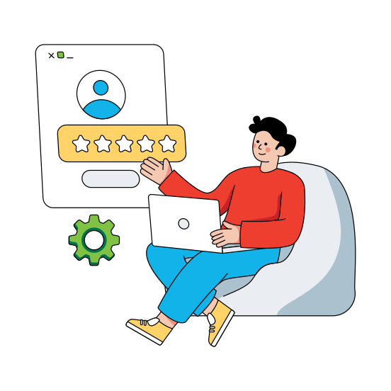 Five Star Ratings, Reviews, Feedback, Customer Response, Ranking , illustration