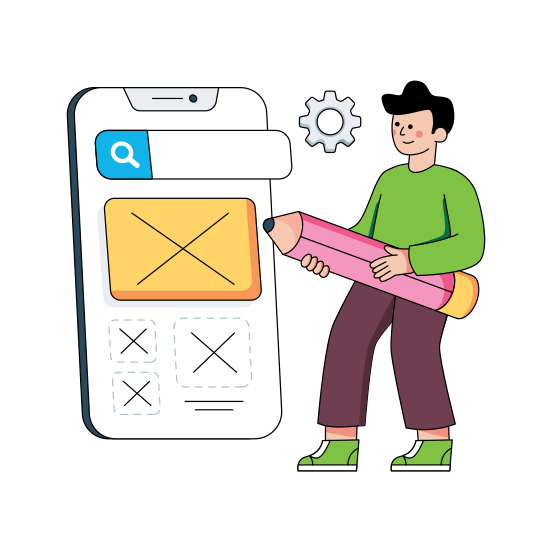 Mobile Design, Mobile Layout, Ui Wireframe, Ux, Mobile Template , illustration