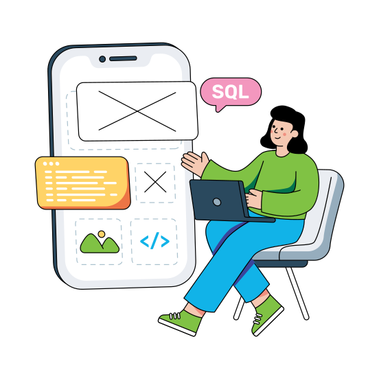 Mobile Programming, Software Development, Html Coding, Mobile App Design, Mobile App Development , illustration