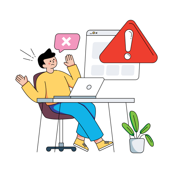 Web Error, Web Alert, Web Warning, Web Caution, Website Error , illustration