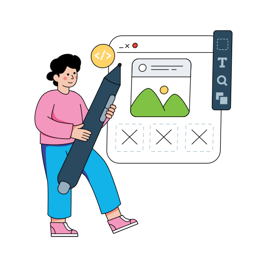 Web Landscape, Web Gallery, Website Ui, Online Photo, Ui Design Element , illustration