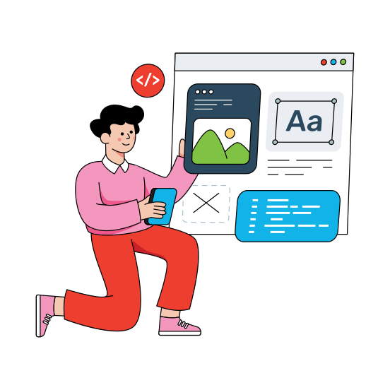 Website Designer, Ui, Ux, Web Gallery, Web Landscape, illustration