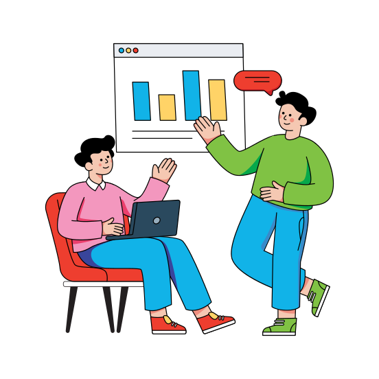 Business Discussion, Project Discussion, Data Presentation, Infographic, Statistics, illustration