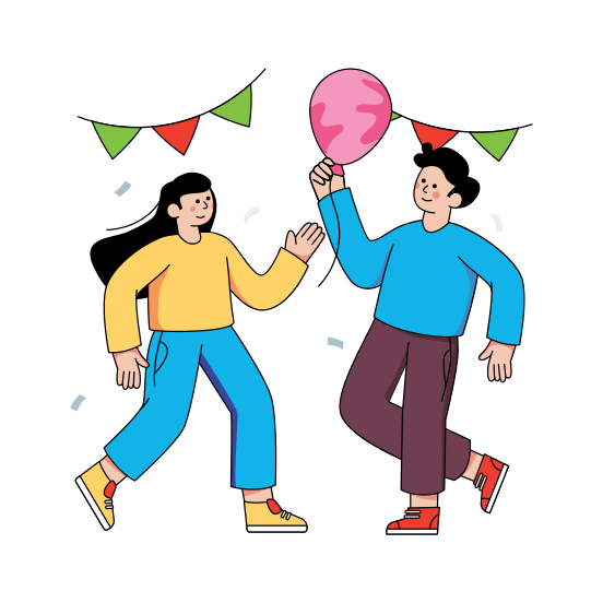 Celebrating Team, Decor Team, Employee Celebration, Party, Fun, illustration