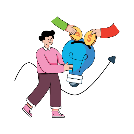 Crowdfunding, Crowdsourcing, Financial Idea, Innovation, Bright Idea , illustration