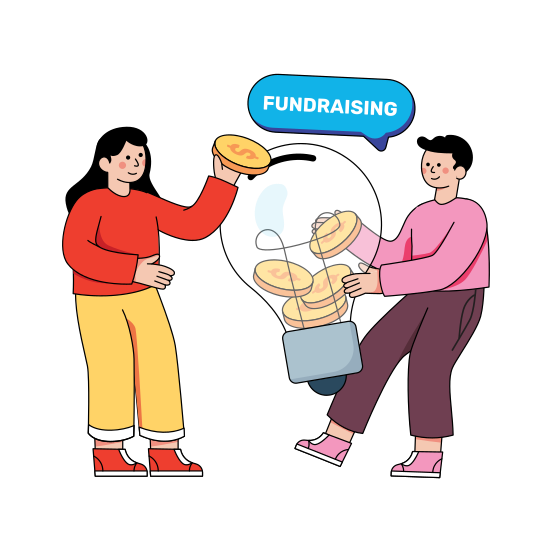 Fundraising Idea, Innovation, Bright Idea, Creative Idea, Financial Idea, illustration