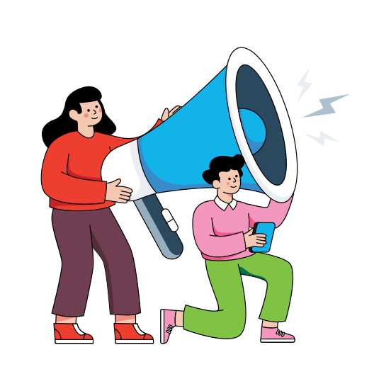 Marketing Team, Promoting Team, Publicity Team, Campaign, Announcement , illustration