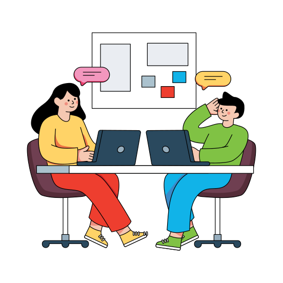 Team Discussion, Negotiation, Communication, Conversation, Chatting, illustration