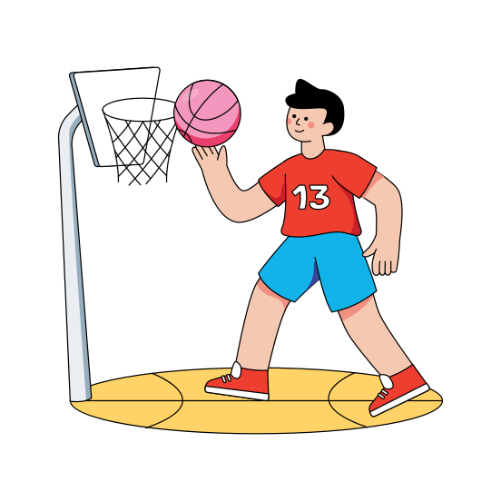 Basketball Goal, Basketball Hoop, Basketball Rim, Backboard, Basketball Player , illustration