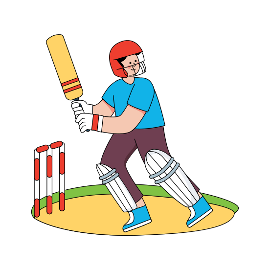 Cricket, Bat Ball, Batsman, Cricket Player, Sports Instrument, illustration