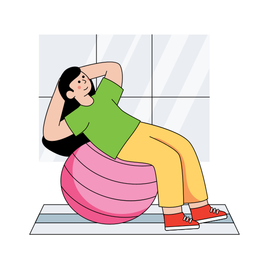 Fitness Ball, Yoga Ball, Ball Exercise, Stability Ball, Swiss Ball, illustration