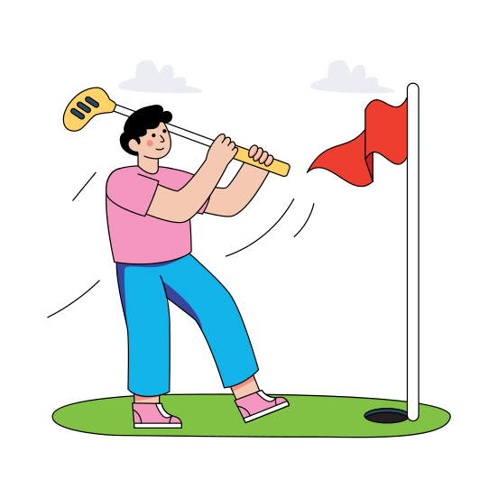 Golf Player, Golf Flag, Golf Arena, Golf Ground, Playground, illustration