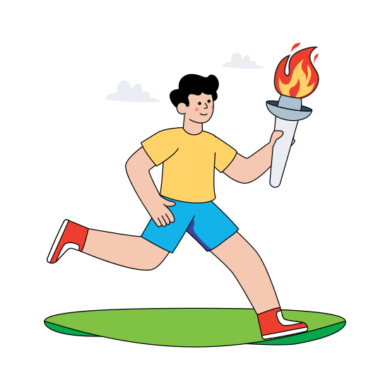 Olympic Torch, Firelamp, Flaming Torch, Antique Torch, Burning Torch , illustration