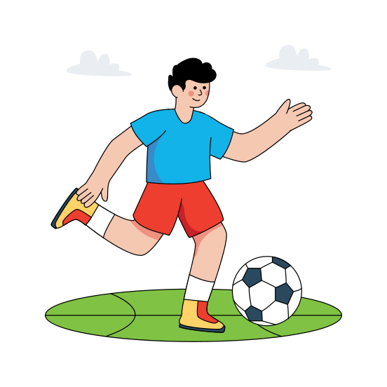 Playing Football, Football Player, Sports Tool, Sports Equipment, Sports Instrument, illustration